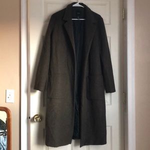 Olive Green long coat from Forever 21 Size L